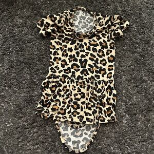 Posh Peanut Tan and Black Leopard Dress Bodysuit 12-18 months
